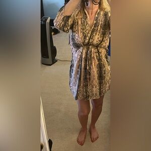 Bar III Long Sleeve Snake Print Dress